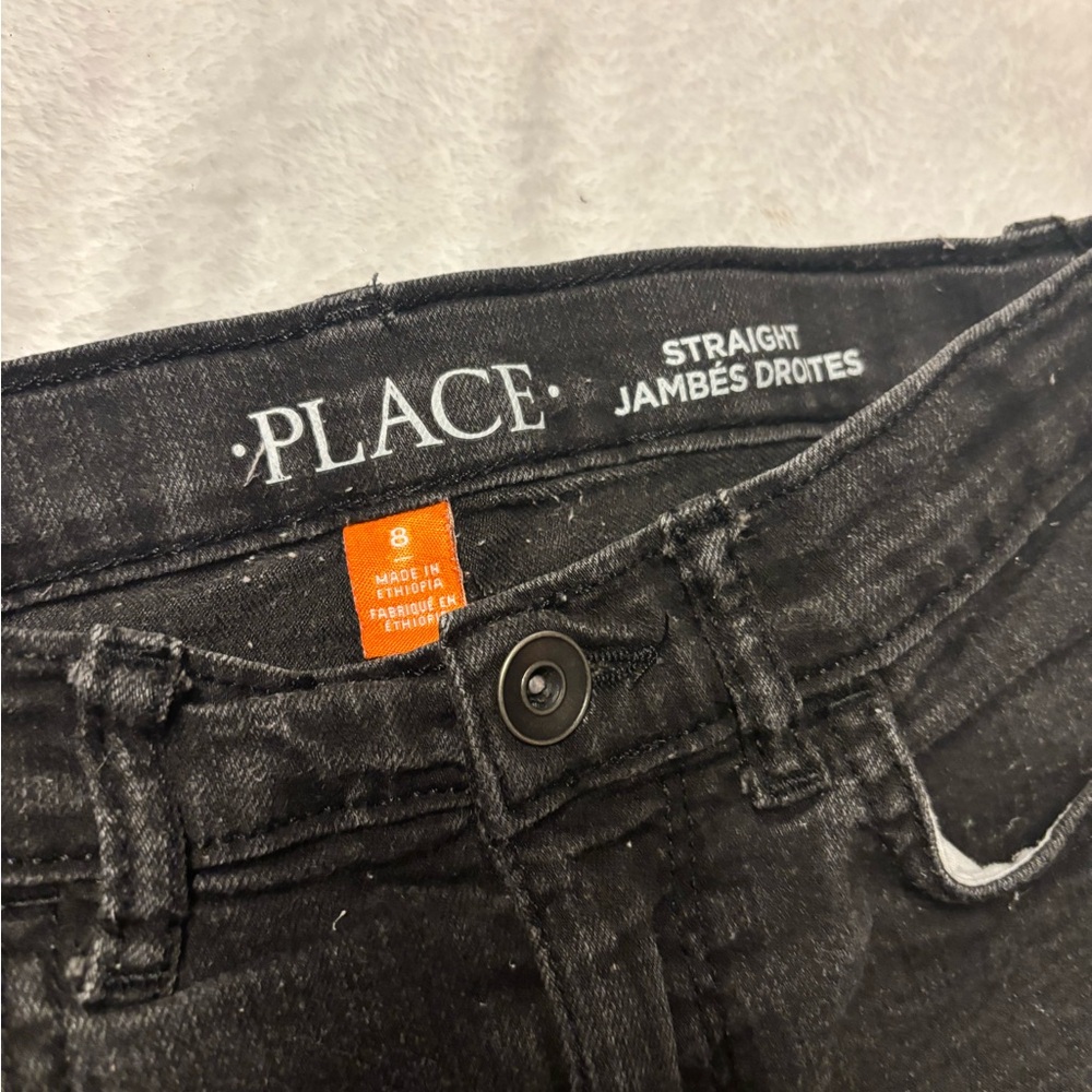 PLACE Women's Dark Straight Leg Jeans